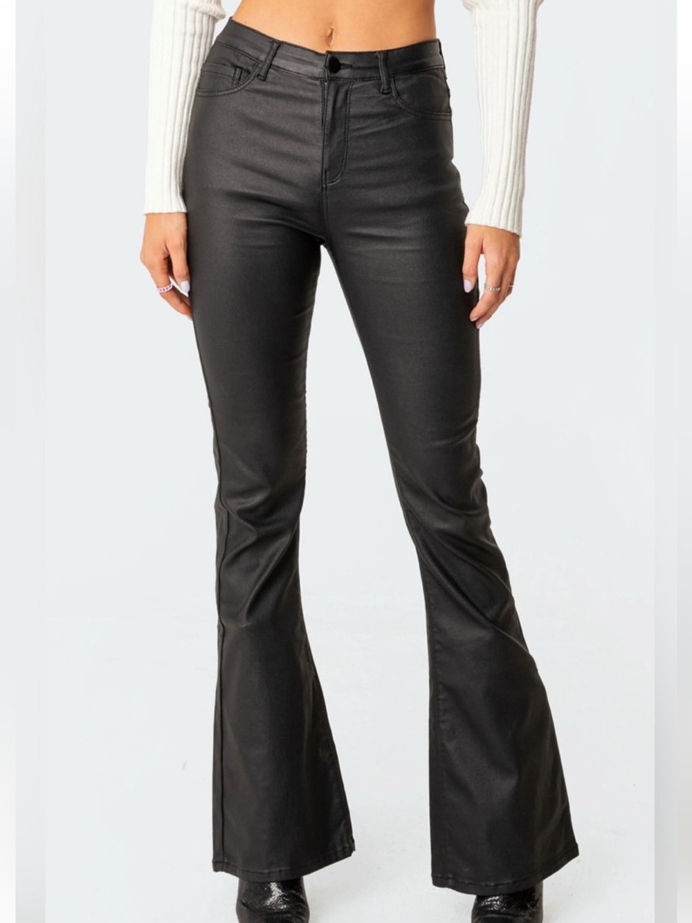 Edikted flared leather pants